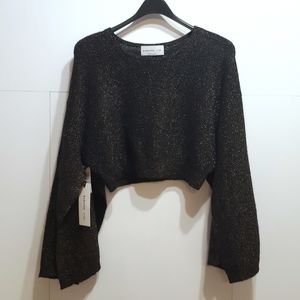 Babaton hyde crop sweater slit sleeves size small